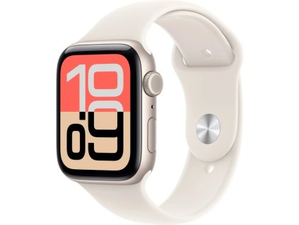 Apple Watch SE 3 (2025) 44mm Hvězdně bílý hliník s hvězdně bílým sportovním řemínkem M/L