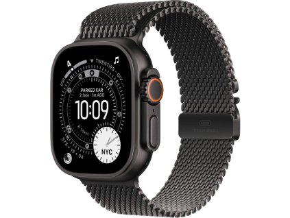 Apple Watch Ultra 3 (2025) 49mm Černý titan s černým titanovým milánským tahem L
