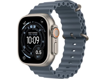Apple Watch Ultra 3 (2025) 49mm Přírodní titan s ocelově modrým oceánským řemínkem