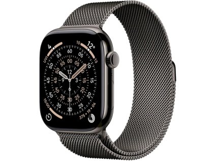 Apple Watch Series 11 Cellular (46mm) Břidlicově šedý titan s břidlicově šedým milánským tahem M/L