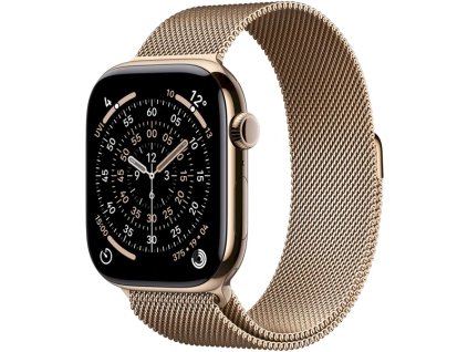 Apple Watch Series 11 Cellular (46mm) Zlatý titan se zlatým milánským tahem M/L