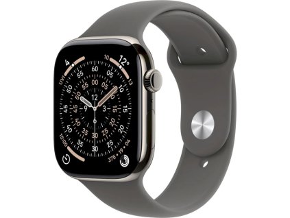 Apple Watch Series 11 Cellular (42mm) Přírodní titan se skálově šedým sportovním řemínkem M/L
