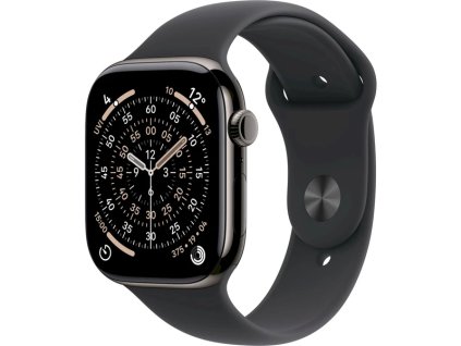 Apple Watch Series 11 Cellular (42mm) Břidlicově šedý titan s černým sportovním řemínkem S/M