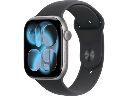 Apple Watch Series 11 (42mm) Vesmírně šedý hliník s černým sportovním řemínkem M/L