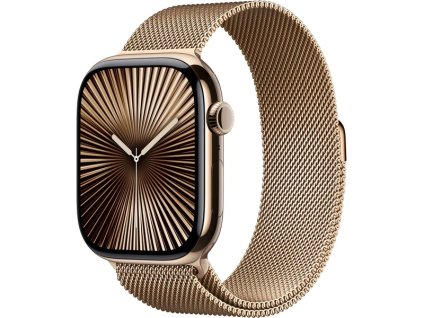 1483 apple watch series 10 cellular 42mm zlaty titan se zlatym milanskym tahem