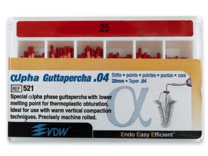 Alpha gutaperčové čepy 25/.04, 60ks