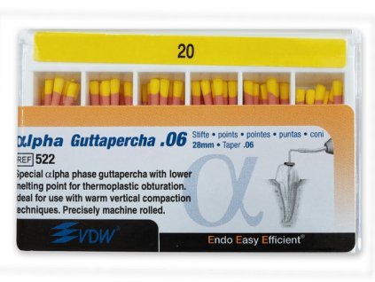 Alpha gutaperčové čepy 20/.06, 60ks