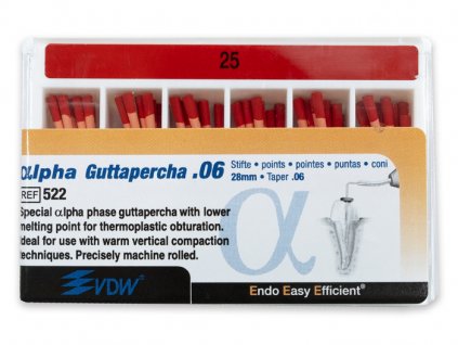 Alpha gutaperčové čepy 25/.06, 60ks