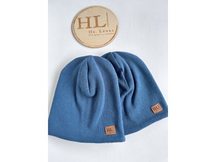 Zateplená čepice fleecem 40-45cm PETROLEJ