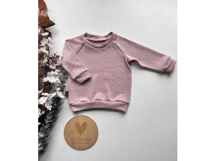 Oversize svetr velikost 68 bavlněný STARORŮŽOVÁ