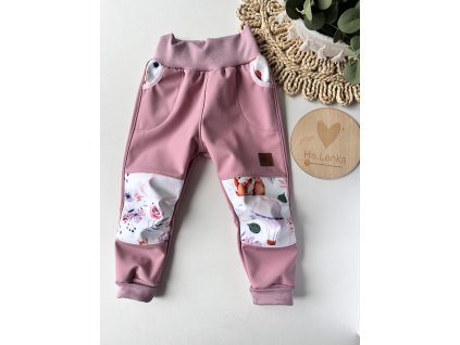 Softshellové kalhoty vel. 92 STARORŮŽOVÁ/SRNEČKA