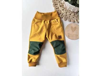 Softshellové kalhoty vel. 80 HOŘČICE/ZELENÁ