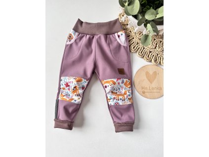 Softshellové kalhoty vel. 80 MAUVE/LIŠKA