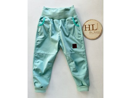 LETNÍ softshellové kalhoty vel. 92 MINT