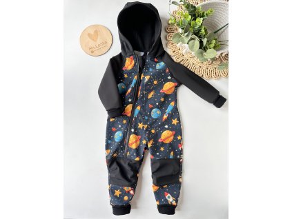 Softshellová kombinéza ČERNÁ/VESMÍR