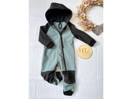 Softshellová kombinéza ČERNÁ/MINT