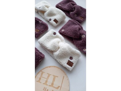 Zimní čelenky s křížením s beránkem