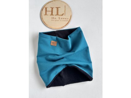 Zateplený nákrčník flekem 46-47cm PETROLEJ