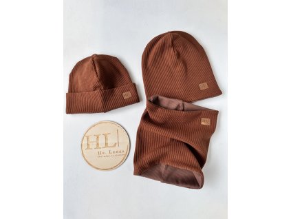 Čepice / nákrčník hrubší ŽEBRO HNĚDÁ
