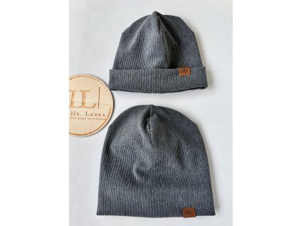 Čepice / nákrčník hrubší ŽEBRO TMAVĚ ŠEDÝ MELÍR