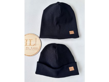 Čepice / nákrčník hrubší ŽEBRO ČERNÁ