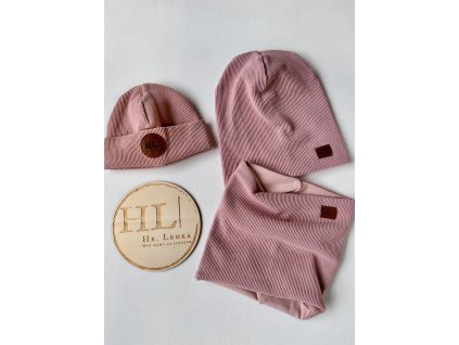 Čepice / nákrčník hrubší ŽEBRO PUDROVÁ