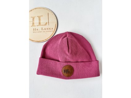 Čepice / nákrčník hrubší ŽEBRO MALINOVÁ
