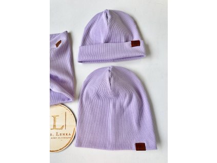 Čepice / nákrčník ŽEBRO LILA
