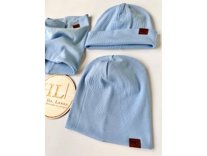Čepice / nákrčník ŽEBRO BABY MODRÁ
