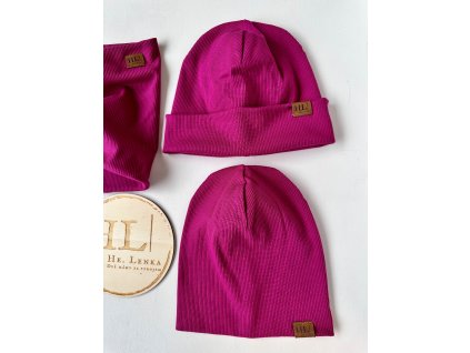 Čepice / nákrčník ŽEBRO FUCHSIE