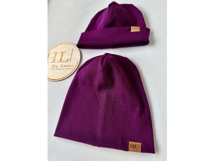 Čepice / nákrčník ŽEBRO ŠVESTKA