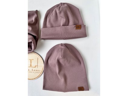 Čepice / nákrčník ŽEBRO MAUVE