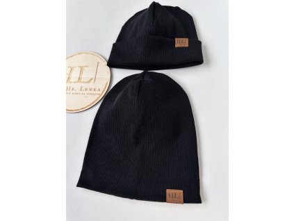 Čepice / nákrčník ŽEBRO ČERNÁ