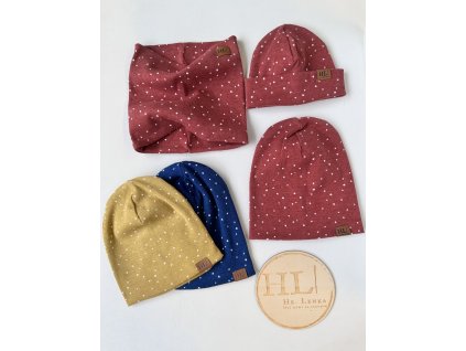 Čepice / nákrčník ŽEBRO PUNTÍKY