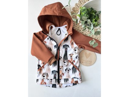 Softshellová bunda 92/98 KARAMEL/PSI