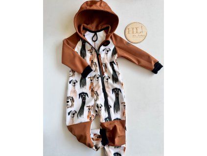 Softshellová kombinéza vel. 86/92 KARAMEL/PSI