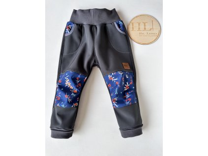 Softshellové kalhoty vel.86 ANTRACIT/KVÍTÍ