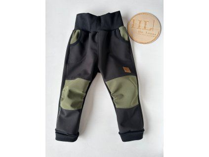 Softshellové kalhoty ČERNÁ/KHAKI