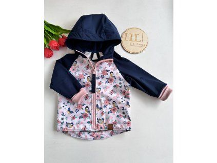 LETNÍ softshellová bunda vel. 80/86 PTÁČCI/TM. MODRÁ