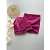 Čepice + nákrčník, obvod hlavy 47-48cm FUCHSIE