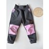 Softshellové kalhoty vel.86 ANTRACIT/RŮŽOVÁ