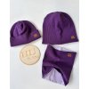 Čepice / nákrčník hrubší ŽEBRO FIALOVÁ