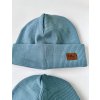 Čepice / nákrčník hrubší ŽEBRO ZAPRÁŠENÁ MODRÁ