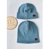 Čepice / nákrčník hrubší ŽEBRO ZAPRÁŠENÁ MODRÁ
