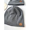 Čepice / nákrčník hrubší ŽEBRO TMAVĚ ŠEDÝ MELÍR