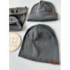 Čepice / nákrčník ŽEBRO TMAVĚ ŠEDÝ MELÍR