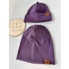 Čepice / nákrčník ŽEBRO TMAVĚ FIALOVÁ