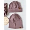 Čepice / nákrčník ŽEBRO MAUVE