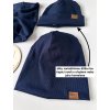 Čepice / nákrčník ŽEBRO TMAVĚ MODRÁ