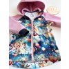 Softshellová bunda vel. 104/110 STARORŮŽOVÁ/KVÍTÍ